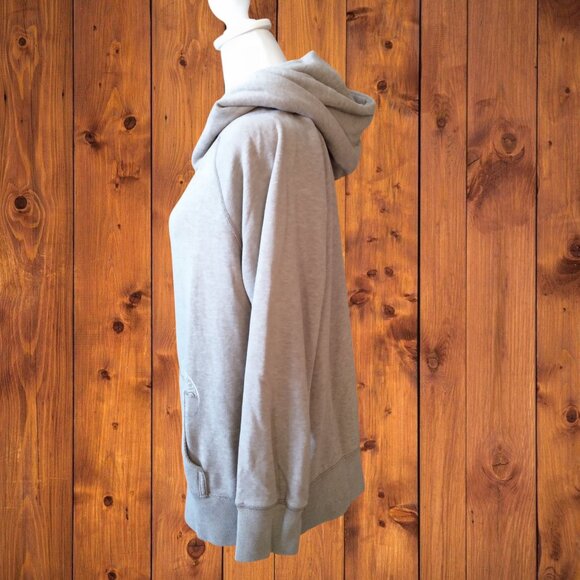 AMERICAN EAGLE WOMEN'S LARGE LONG SLEEVE HOODED PULLOVER SWEATSHIRT BEIGE - Picture 3 of 4